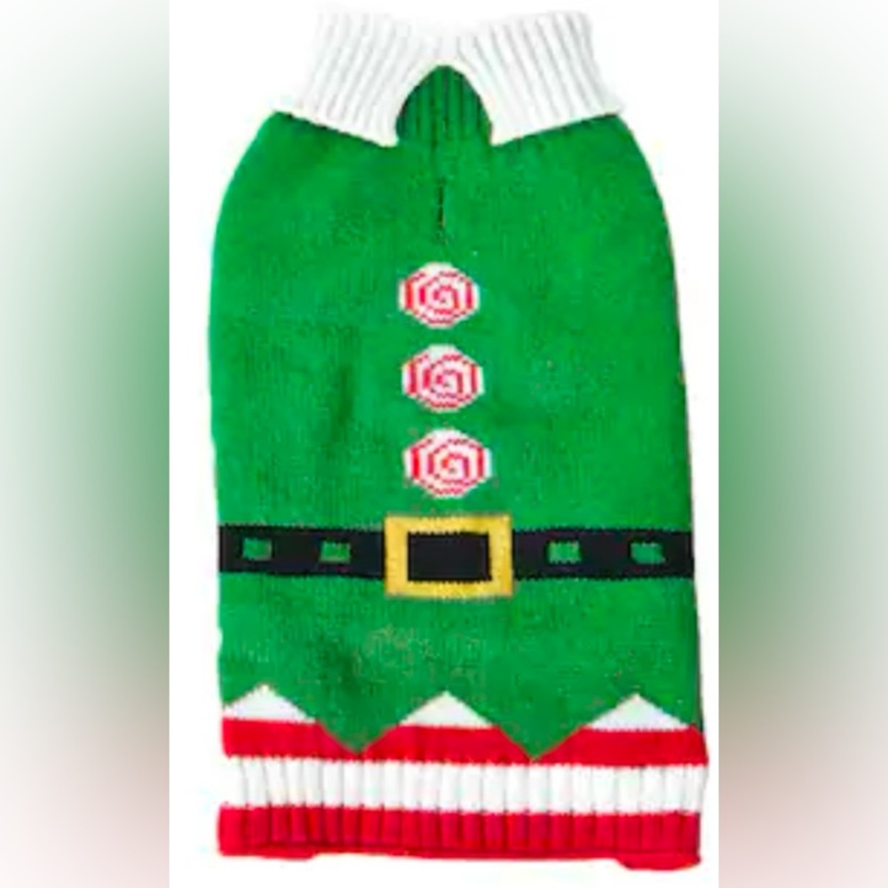 Holiday Living Green Dog Pet Sweater Lg